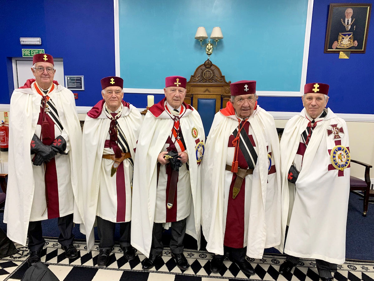 E.Kt. Griffiths, VE.Kt. McCully, R.E.Kt. Jordan, E.Kt. Molleskog & E.Kt. Playford